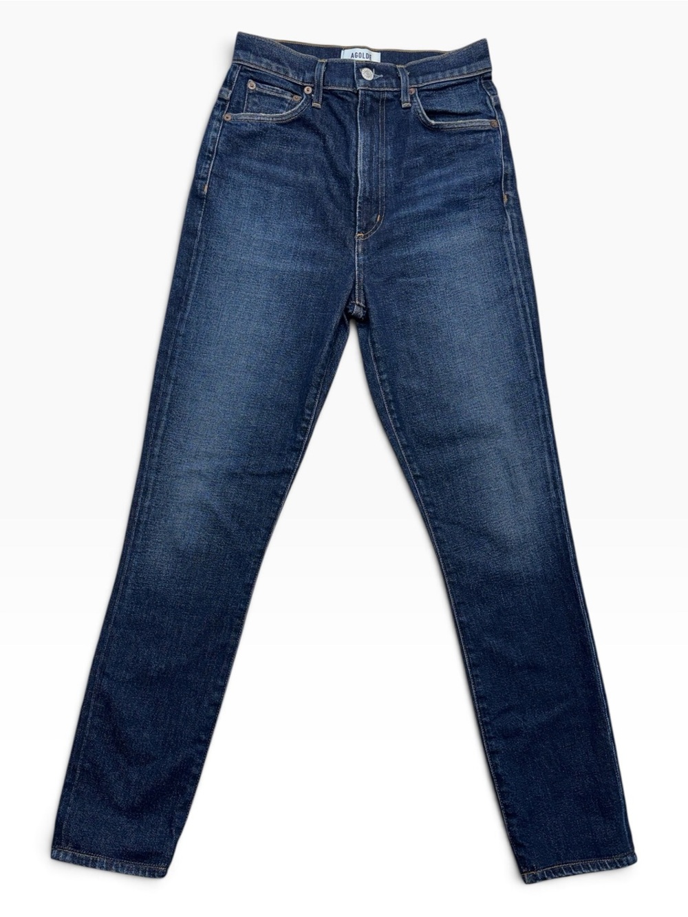AGOLDE Pinch Waist Skinny Womens Size 24 Dark Blue Denim Made In The USA
